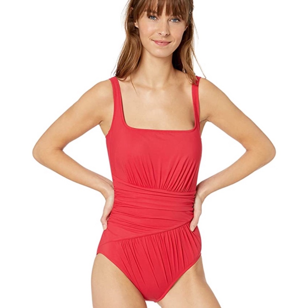 gottex red one piece swimwear